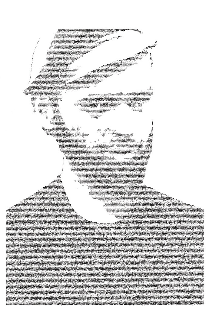 Annemarie Wright, Micheal Eavis, Its been tough on the cows 1, 90 x 75 cm (framed)