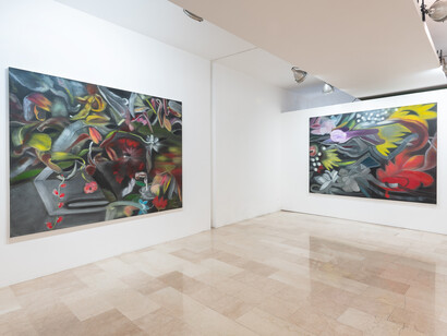 Outside our window: the recent paintings of Ross Bleckner, 2018-2025, exhibition view. Courtesy of Galleria Mazzoli