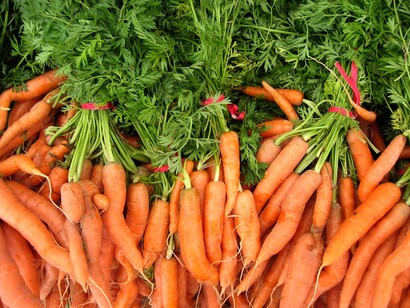 Zanahorias en el Día de Mercado de la Casa de Campo, Madrid
