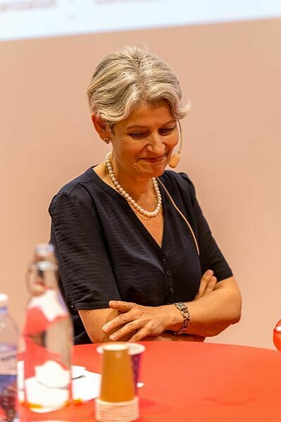 Irina Bokova, UNESCO, and Minister of Culture and Democracy Alice Bah Kuhnke participate in a conversation about the consequences of the destruction of cultural heritage, Sweden