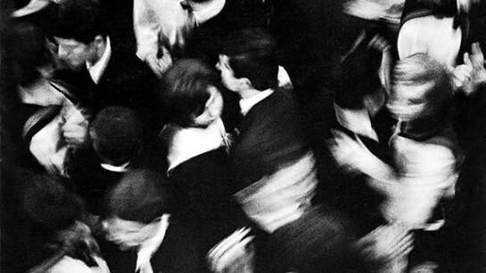 János Szász, School ball (Dance in unison) / Ossztanc, 1965, vintage gelatin silver print, 19 5/8 x 23 7/16 in.