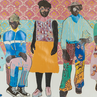 Franklyn Dzingai, Afternoon photoshoot, 2021 cardprint and collage on Fabriano