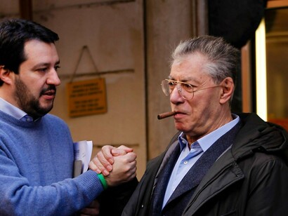 Matteo Salvini e  Umberto Bossi