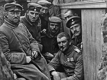 German soldiers in a trench near Ypres, Belgium, during World War I. The Ypres Salient was the site of a series of major battles between German and Allied forces—including Belgian, French, British, and Canadian troops—from 1914 to 1918. These battles resulted in hundreds of thousands of casualties and became emblematic of the brutal trench warfare of the Great War