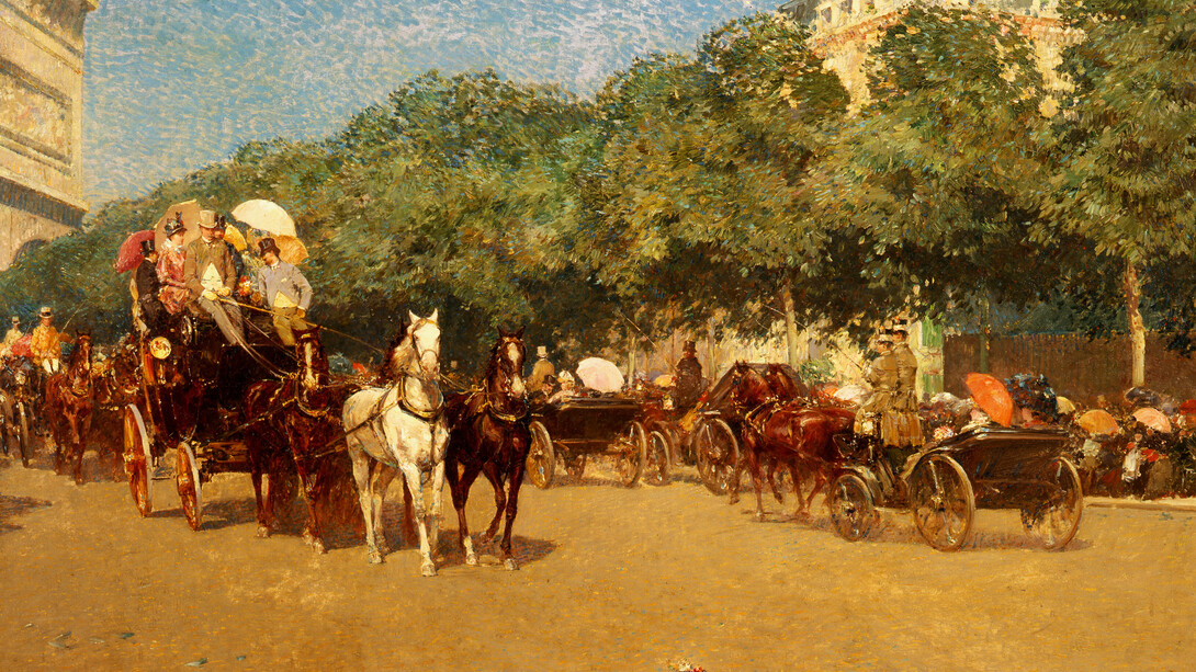Childe Hassam, El día del Grand Prix, 1887, (Le Jour de Grand Prix), Óleo sobre lienzo. 91,4 x 121,9 cm. New Britain Museum of American Art, New Britain, Connecticut, Grace Judd Landers Fund
