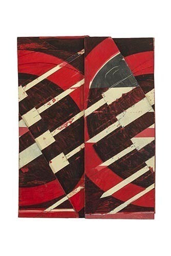 Dominic Beattie, Untitled, 2014, Ink, tape, spray paint, and varnish on board
