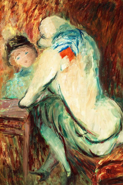 Sigrid Hjertén, Konversation, 1931. Öl auf Leinwand, 55 x 45 cm. Privatsammlung.