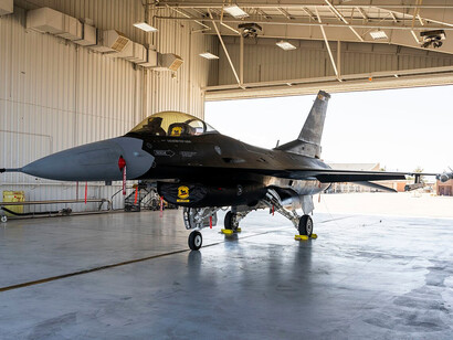 An F-16 Viper at the Holloman Air Force Base in 2024