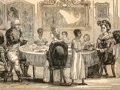 "Family amalgamation among the Men-stealers", by George Bourne, depicts the place each person should occupy in a household