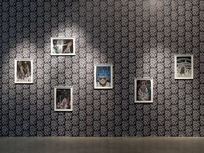 Vue de l'exposition, Omar Ba. Den 