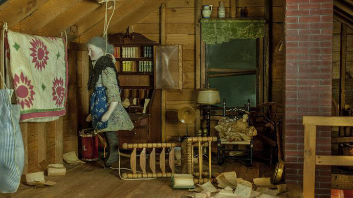 Frances Glessner Lee, Attic, about 1946-48. Collection of the Harvard Medical School, Harvard University,
Cambridge, MA, courtesy of the Office of the Chief Medical Examiner, Baltimore, MD