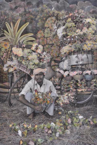 Waswo X Waswo, The Flower Seller, 2015. Courtesy of Aicon Gallery