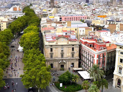 Vista aérea de La Rambla, Barcelona