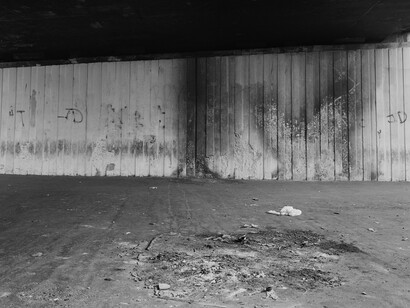 Willie Doherty, Future Fear IV  2014, framed black and white photograph mounted on aluminum, 48 x 60 in/122 x 152.5 cm. Courtesy, Alexander and Bonin, New York