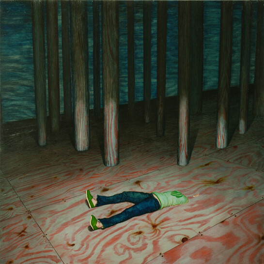 John Jacobsmeyer, Early Spring, 2012, Oil on aluminum, 71.1 x 71.1 cm, 28 x 28 in, courtesy of the artist, Flowers Gallery and the New York Academy of Art
