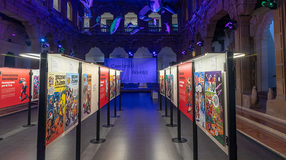 La ciencia de Mortadelo y Filemón. Crónicas disparatadas de la investigación en España, vista de exhibición. Cortesía de Casa de la Ciencia 