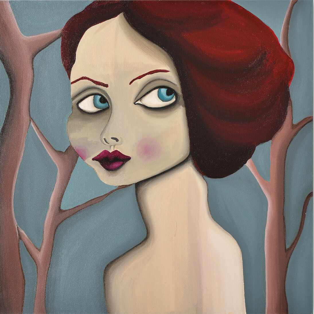Silvia Viganò, The elegance of malice, 50 x 50 cm, acrilico su tela, 2014