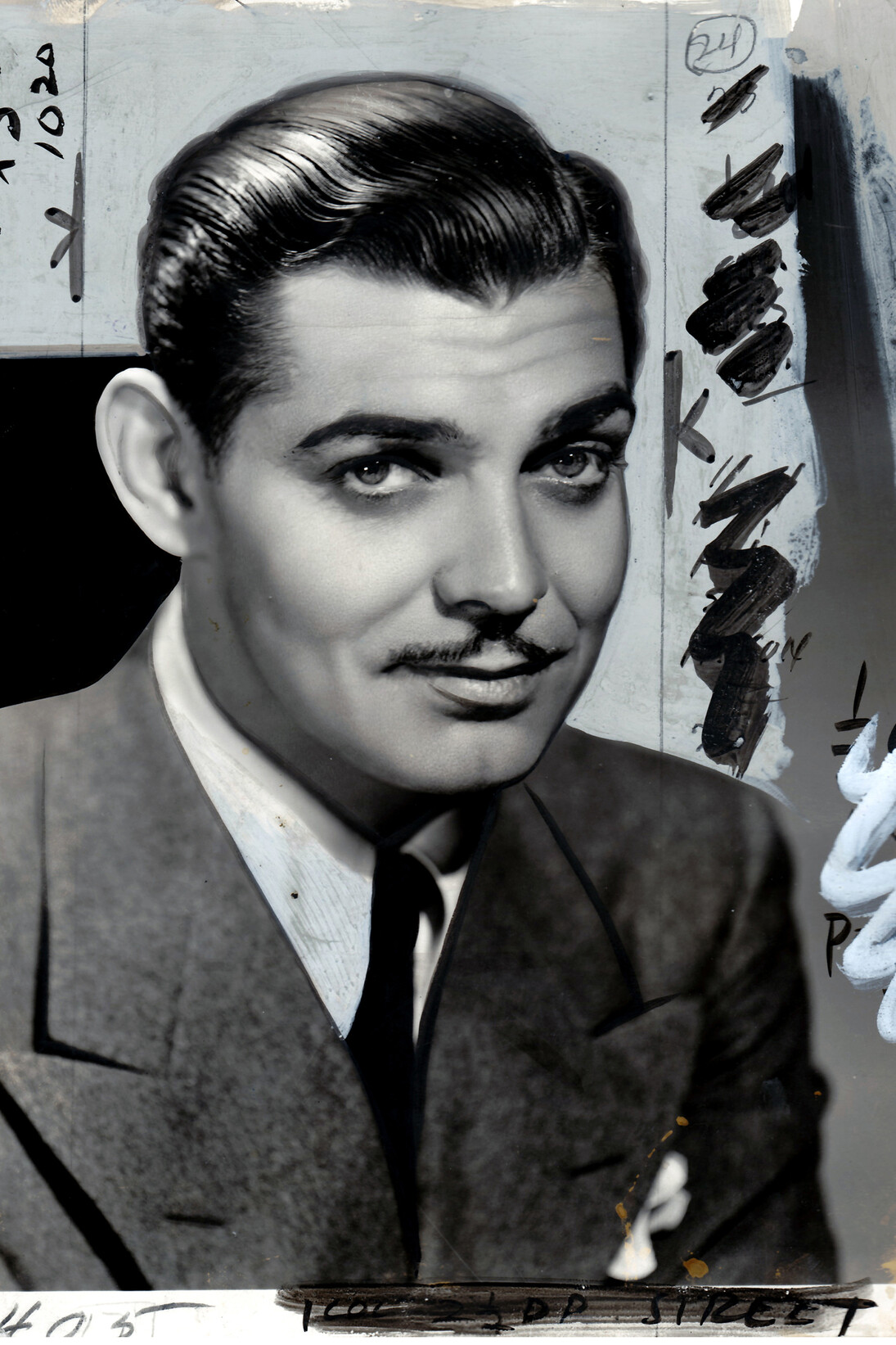 Clark Gable, 1932-33, Tirage argentique vintage retouché à la main, 20 x 25 cm, Pièce unique, Courtesy Argentic