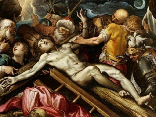Ferrau Fenzoni (1562-1645), Christ Nailed to the Cross, Oil on canvas, 106 x 145 cm