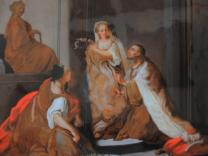 Re Salomone offre fumo di sacrificio agli antenati stimolato dalle mogli straniere