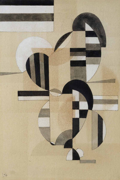 Vasilij Kandinskij, Wechselstreifen, 1933 – acquerello su carta, 35x25 cm . Milano Intesa San Paolo