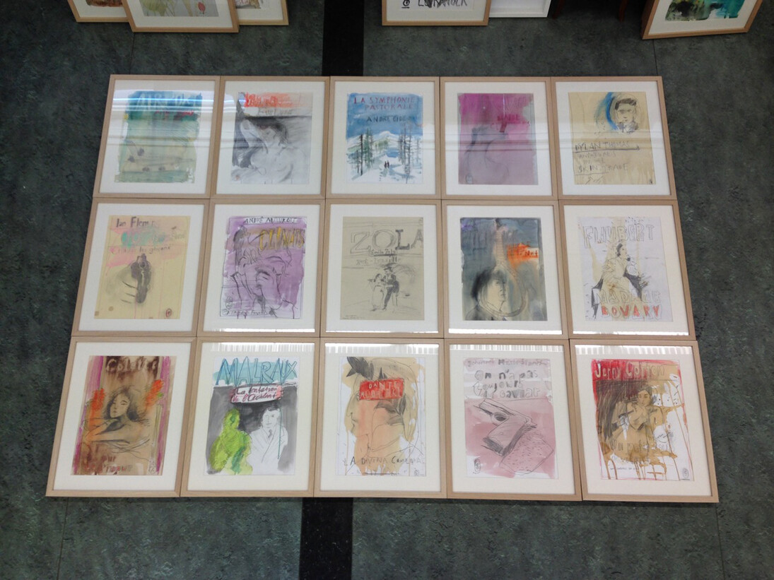 Peter Wüthrich, Literary Portraits, 2014/15, 15 Drawings, framed, each 40 x 30 cm