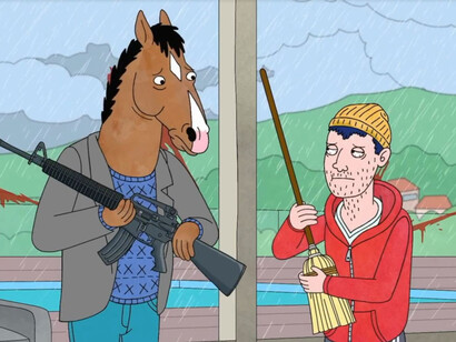 BoJack Horseman (Will Arnett)  and Todd Chavez (Aaron Paul)