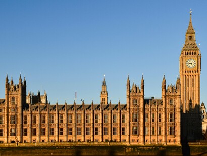 The Houses of Parliament in Westminster, London, symbolising the link between government, accountability and public service