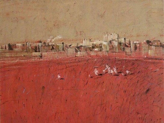 Laurent Hours, The Fortress. Acrylic on Canvas. 28¾" x 36¼"