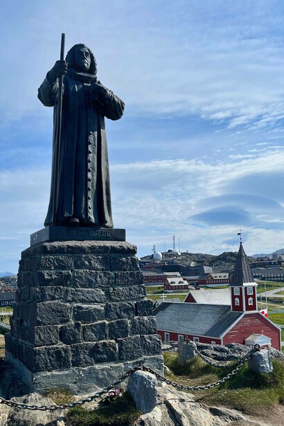Monumento a Hans Egede a Nuuk, in Groenlandia