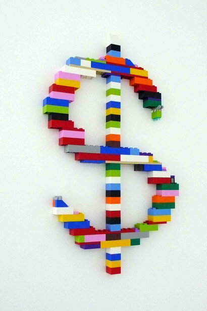 Axel Lieber, Lego Dollar, 1983-2014, Lego, Glue, 37,5 x 22,5 x  1,5 cm