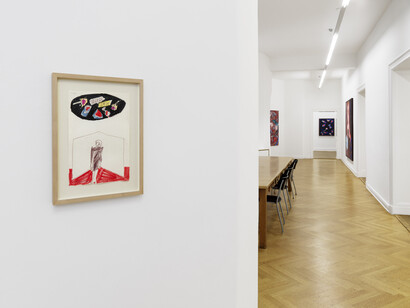 Elvira Bach, So rot, so rot, ausstellungsansicht. Mit freundlicher genehmigung der Galerie Friese