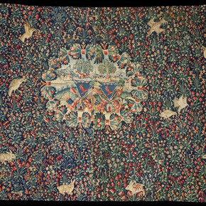 Armorial Millefleurs Tapestry, 1530–1550, Belgian, artist unknown, wool; tapestry weave. Los Angeles County Museum of Art, Gift of Mr. and Mrs. Arnold Kirkeby.