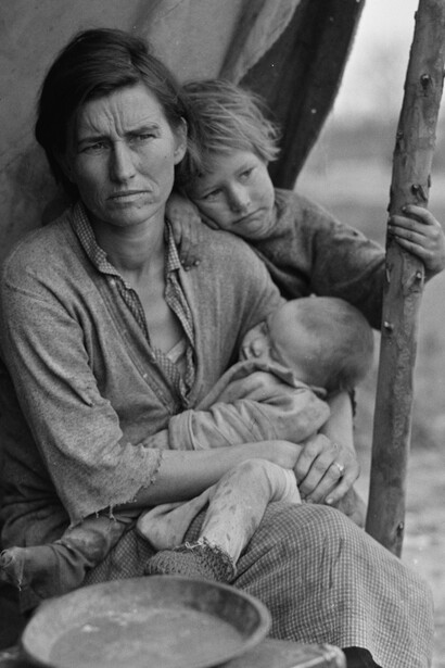 "Madre migrante", fotografía, Dorothea Lange, 1936