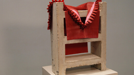 Anna Campbell, Grid for a Central Core Dickie, 2013-2014, cement, latex, 12 x 6 x 24 in