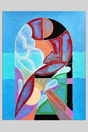 Brittney Leeanne Williams, 13:00 (A Day Through a Window), 2023. Gouache, acrylic, and watercolor on paper, 16 x 12 inches (40.6 x 30.5 cm). Courtesy of the artist and Lehmann Maupin, New York, Hong Kong, Seoul, and London