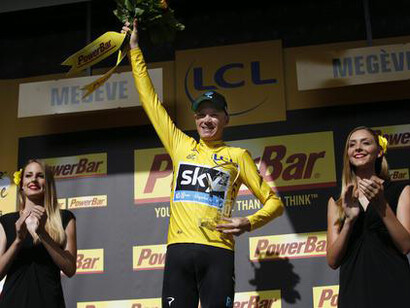 Chris Froome sul podio