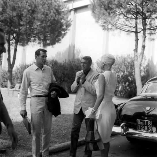 Marcello Geppetti (1933-1998), Rock Hudson and Cary Grant at Cinecittà, June 1961, MGMC & Solares Fondazione delle Arti