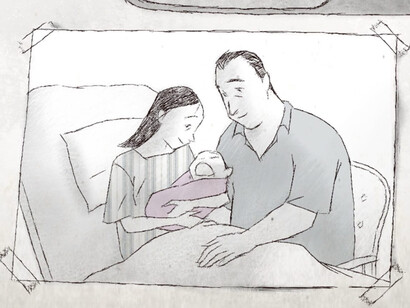 Dolore per un lutto. Il dolore di una madre o di un padre che sopravvivono a un figlio è muto, non ci sono o servono parole e dialoghi. Basta un tratto grafico che, a volte, sa pure un po' di incompleto