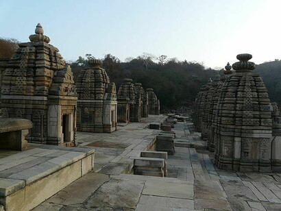 The scattered temple fragments resembled an intricate puzzle of zigzagging building blocks