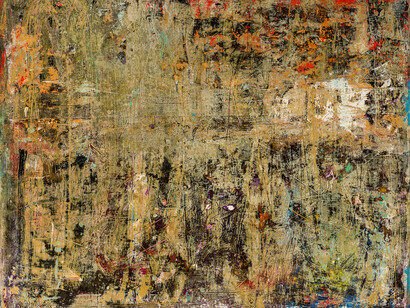 Poetic wall, olio su tela, 150x150cm