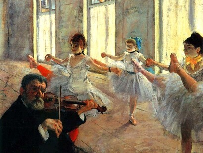 La classe di danza (A classe de dança, pintura a óleo sobre tela (85x75 cm) feito entre 1873 e 1875 pelo pintor francês Edgar Degas.