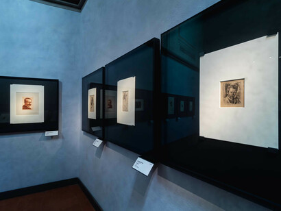 Vari artisti, Gli autoritratti su carta dei maestri dell'ottocento,vista della mostra. Per gentile concessione delle Gallerie degli Uffizi