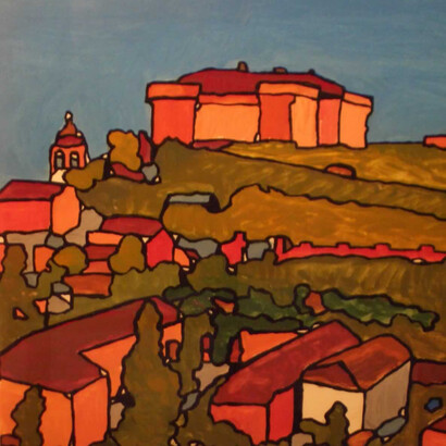 Gianni Gaschino, Guarene Casa mia, 1997, 47x34, smalto su cartoncino