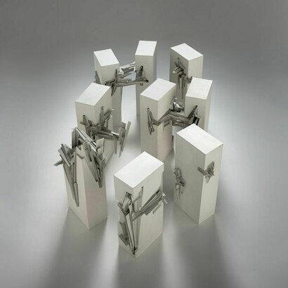 Lebbeus Woods, Nine Reconstructed Boxes, 1999