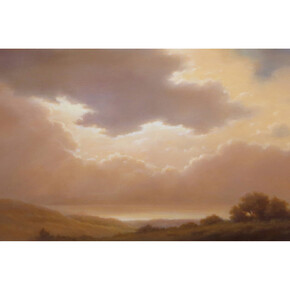 Emerging Light on the River, 2013, 12 x 24 inches oil on panel