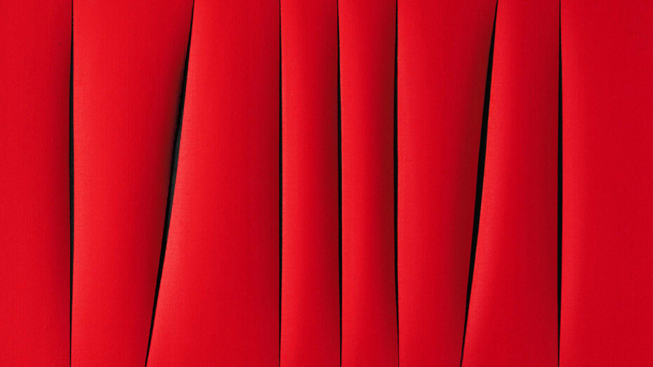 Lucio Fontana, Concetto spaziale. Attese, olio su tela, 70 x 90 cm. Collezione privata