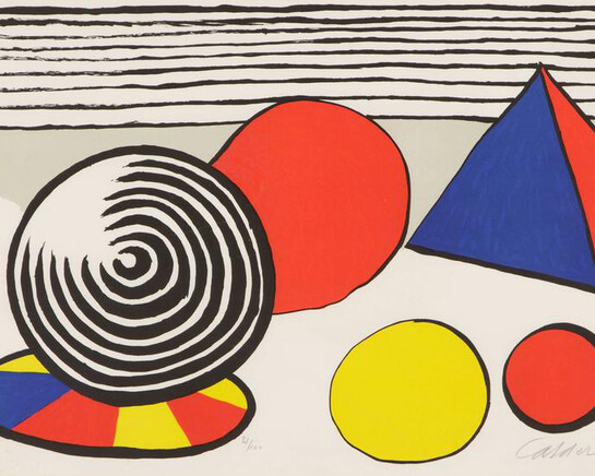 Alexander Calder, La Pointe de non-retour, from "La Mémoire élémentaire,” 1976, lithograph. Collection of Phoenix Art
 Museum, Gift of Mr. & Mrs. Orme Lewis. © 2017 Calder Foundation, New York / Artists Rights Society (ARS), New York.