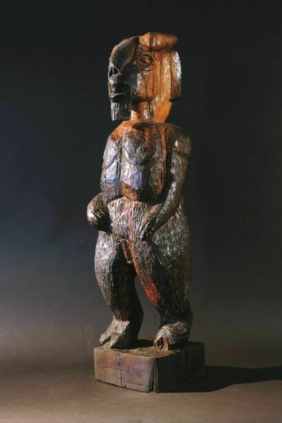 Albert Hoffman, Jersey Devil, 1972, elm with paint, 28 x 8 x 7 inches (71.1 x 20.3 x 17.8 cm)