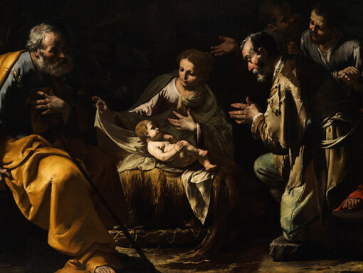 Maître de l'Annonce aux bergers | Meister der Verkündigung an die Hirten | Master of the Annunciation to the Shepherds (actif à Naples vers 1630-1650), L'adoration des bergers | Die Anbetung der Hirten | The Adoration of the Shepherds, vers | um | c. 1612-30, huile sur toile | Öl auf Leinwand | oil on canvas, 125 x 175,5 cm, collection privée | Privatsammlung | private collection © Colnaghi Foundation